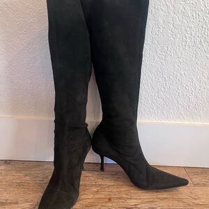 Jimmy Choo Black Suede Heeled Boots